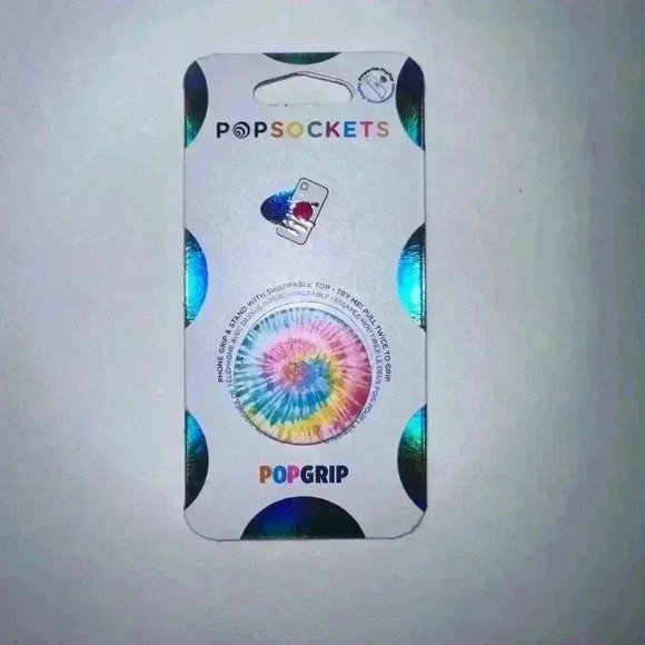 NEW! PopSockets Phone Grip, Rainbow - Tie Dye Design for Phone / One Size - Picture 3 of 7